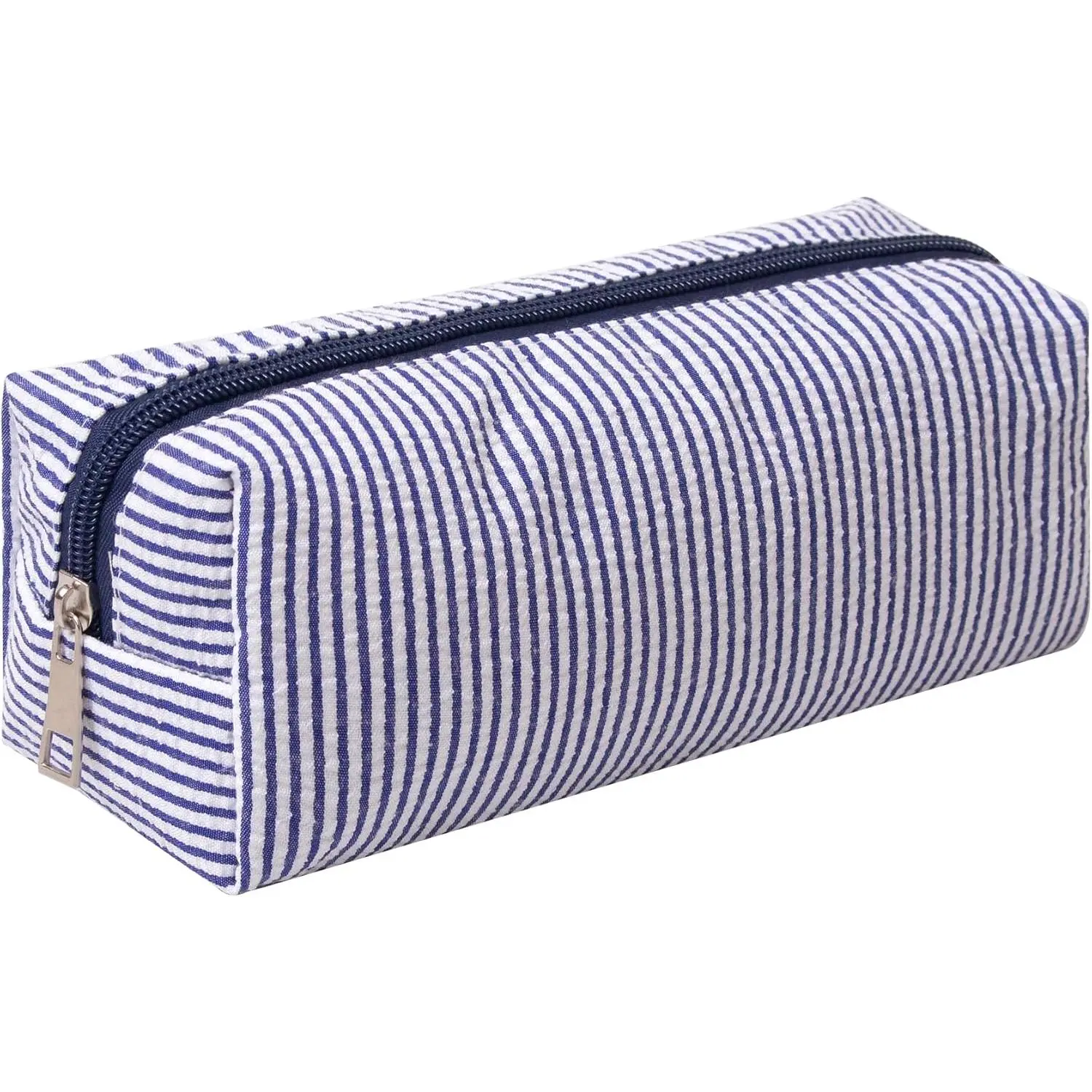 Cute Pencil Case Capacity Pencil Pouch Aesthetic Pen Bag Office Stationery Organizer Simple Sturdy Multifunctional  Pouch (Navy blue)