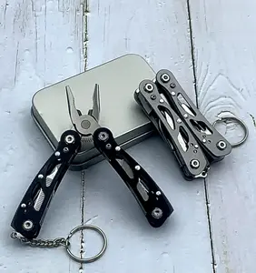 Professional Mini EDC Outdoor Multitool - Stainless Steel Needle Nose Pliers with Mig Welding Tool, Wire Cutters & Crimping Tool | Foldable Circlip Pliers, Screwdrivers & Cutting Tool for Camping, DIY & Tool Sharing