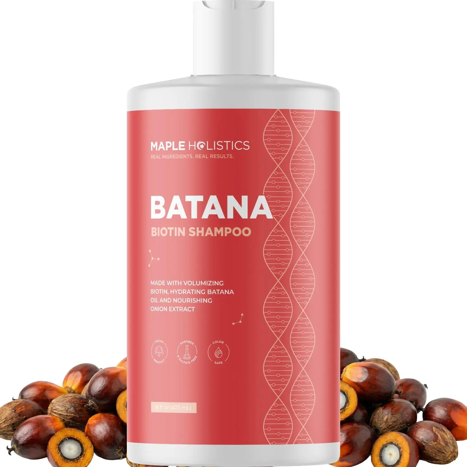 Biotin & Batana Oil Shampoo for Thinning Hair - Volumizing Shampoo for Fine Hair with Onion B Vitamins Rosemary Argan & Tea Tree Oils - Paraben Silicone and Sulfate Free Vegan Formula (16 Fl Oz) Nourishing Moisturizing