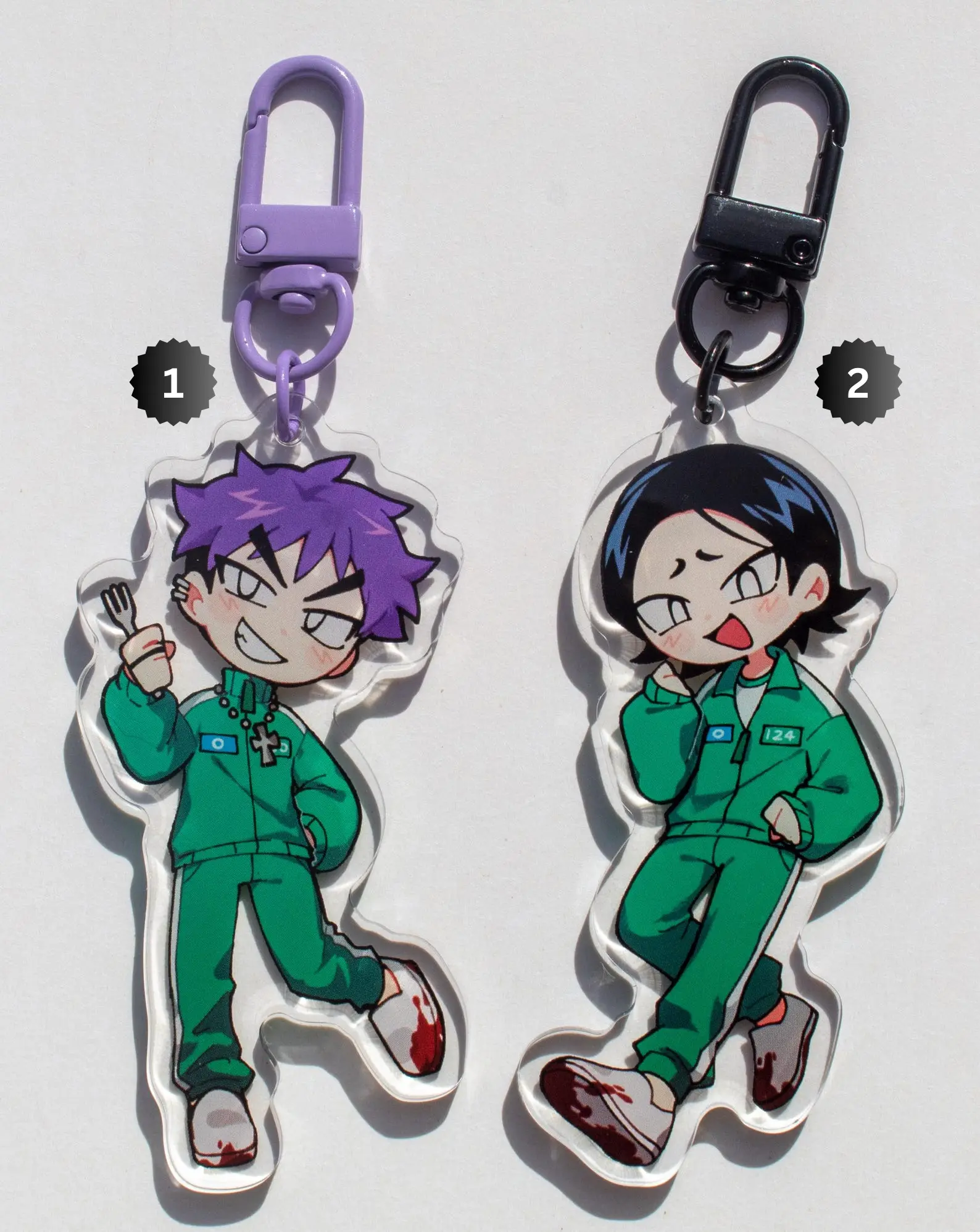 Players 230 & 124 Keychains Acrylic, Nam Gyu, Thangyu Keychain, Namgyu, Player 124, Thanos Keychain, Namgyu Keychains, Gihun Key Chain, Nam-gyu Key