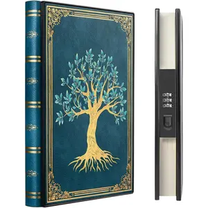 Luxurious Diary with Built-in Password Lock, 180? Lay Flat Design, Lock Journal for Men & Women, Personal Planner Organizer, A5 220 Pages 120gsm Paper, Tree of Life Cover, 5.9 x 8.5 inches Navy