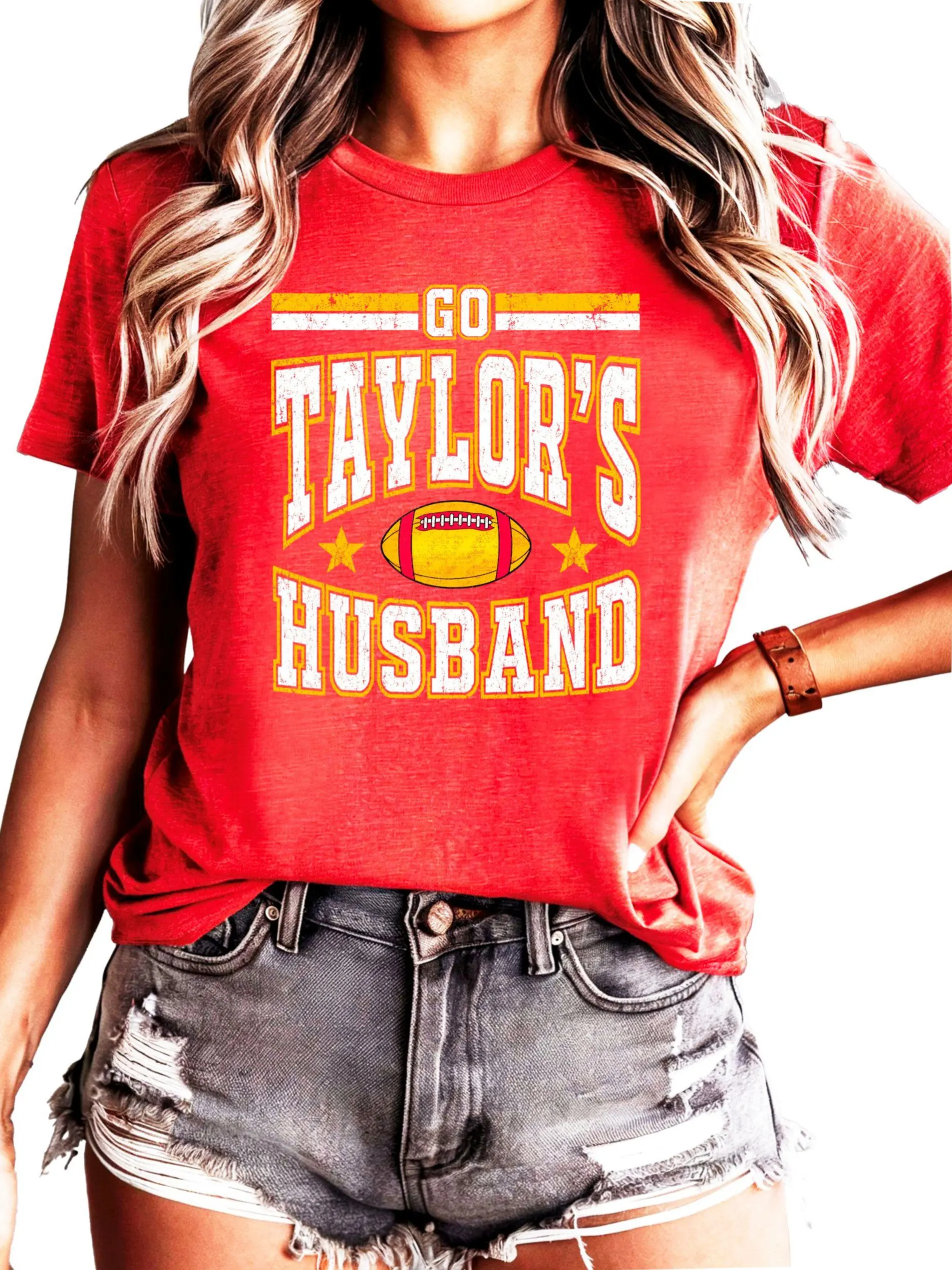 Go Taylor's Husband Football Graphic T Shirt | Funny Football Fan Tee | Game Day Graphic Shirt | Unisex Sports Season Apparel