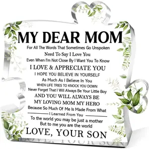 Gifts for Mom from Son,Unique Gifts for Mom Thanksgiving Christmas,Love And Appreciate You My Dear Mom Sign Acrylic Puzzle Piece Plaque 4.5x4.5 Inches