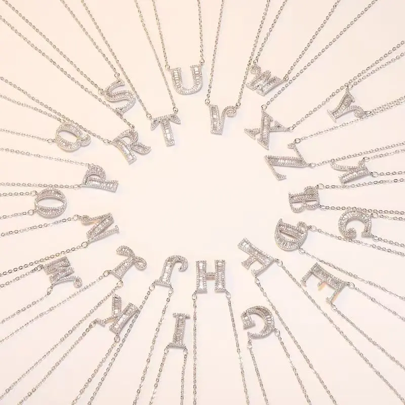 Your Name My Last Name 26 English Alphabet Letter Necklace for Women DZXL3915