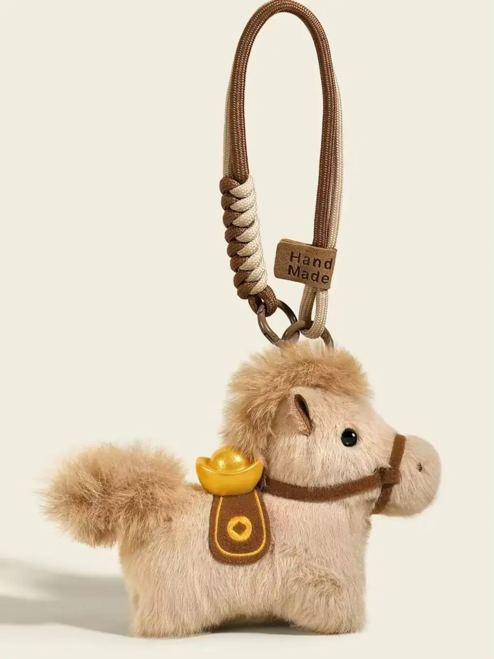 MoneySoon Stuffed Animal Keychain - Cute Classic Lucky Treasure Horse Plush Mascot, Daily Casual Keychain Decor for Home Hanging Supplies, Instant Wealth