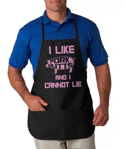I LIke Pork Butts and I Cannot Lie Apron Funny Grilling Aprons Funny Aprons Adjustable Household Items Graphic Print Funny Food Cover Novelty Cooking Aprons for Men Black