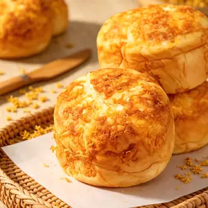 Savory Ambient Pork Floss & Cheese Stuffed Bread - Soft Flavorful Snack Cake Pastry, Flavor