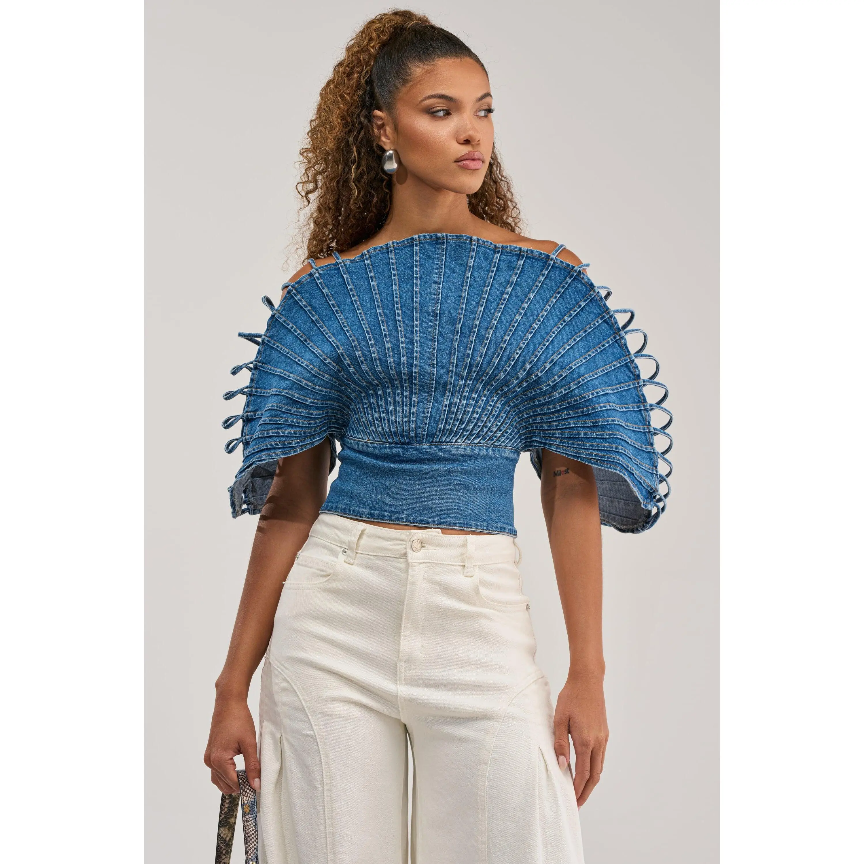 DENIM ON DENIM BLOUSE