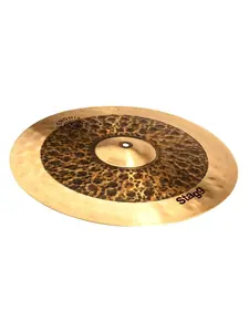 212 MAIN 25423 18-in. Genghis B20 Bronze Dual Medium Crash Percussion Instrument - Matte-Gloss Dual Finish
