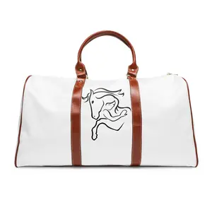Galloping Horse Waterproof Travel Bag | Duffle with Leather Straps
