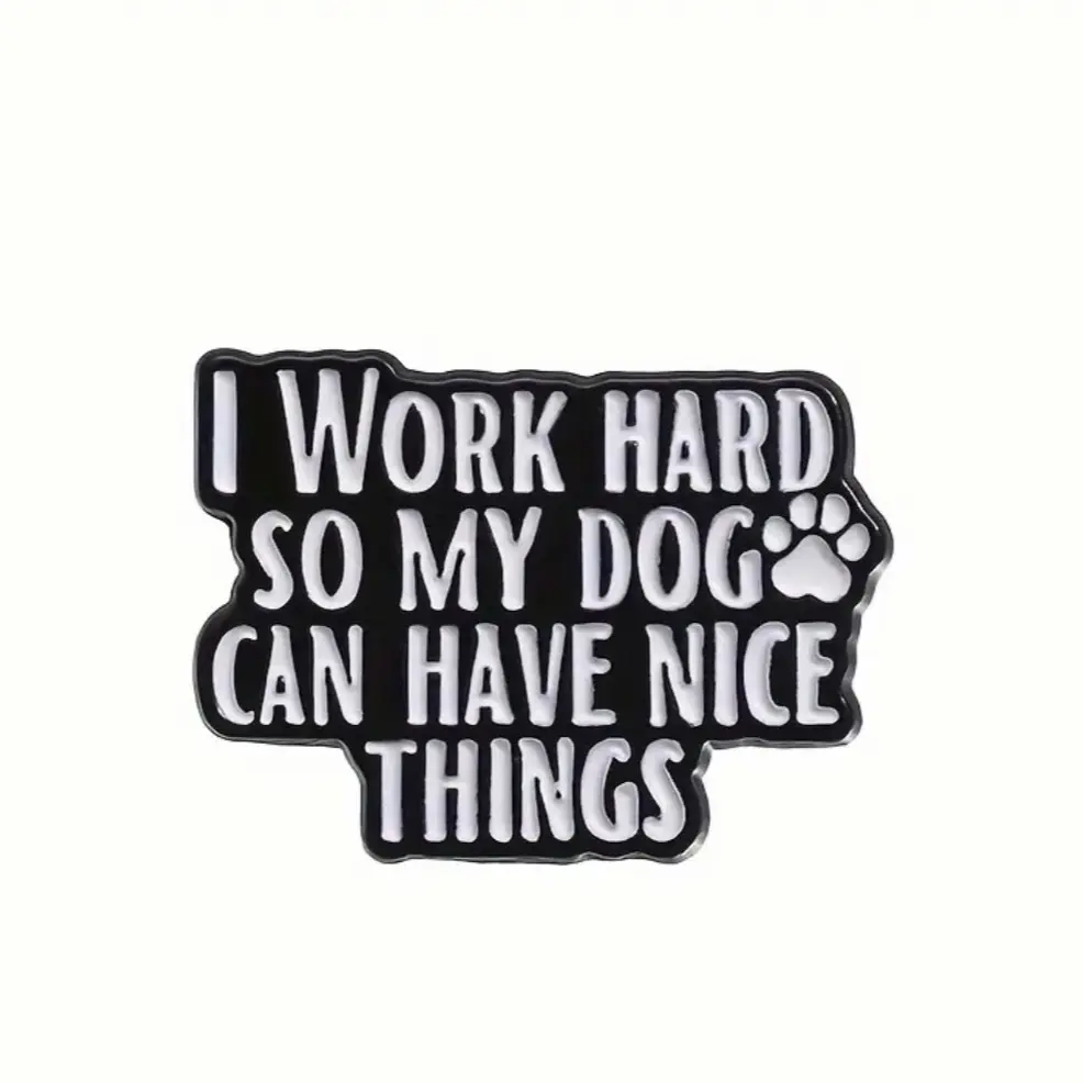 Funny dog owner enamel pin
