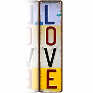 LOVE License Plate Style 16*4 Inch Aluminum Metal Sign – Vintage Retro Wall Art Decor, Romantic Wall Plaque for Bedroom, Wedding, Couple’s Space, Indoor/Outdoor, Perfect Gift for Loved Ones "