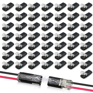 Double-Wire Plug-in Connector LedLight Strip Connectors 2 Pin, Low Voltage WireConnector with Locking Buckle, Fast ConnectPlugs Led Connectors for Strip Lights, Lead strip automotive wiring electricity PowerDistribution Secure Father's Day gift tiktokshop