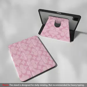 Upgraded version Protective case for iPad 2021-2024 versions, transparent back cover, with pen slot, girly style iPad case, pink iPad case 995