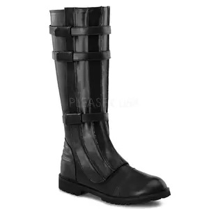 Men's Black Pu Super Hero Boots