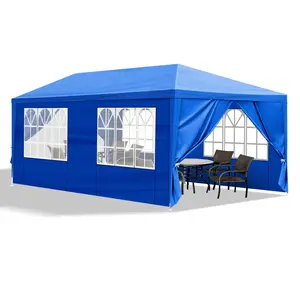 Outdoor Party Tent, Patio Canopy Tent Gazebo with Removable Sidewalls Instant Event Tent for Cater Events Wedding Birthday Pavilion Beach BBQ(10'x20') backyard use shelter camping