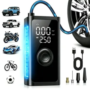 Portable Digital Car Tire Inflator  Portable Digital Car Tire Inflator  150PSI Wireless Portable Air Pump, 19-Cylinder High Performance Inflator, for Car Tire Bicycle Motorcycle Basketball Football Tire Pressure Detection, Auto Repair Tool，carguy gift Tir