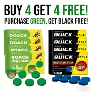 Household Essential Roach Control Bait Buy 4 Get 4 FREE- Fits Refrigerator Backs, Microwave Gaps & StoveUndersides, Blocks Nesting in Warm Zones cockroachpowerful long-lasting effect trap