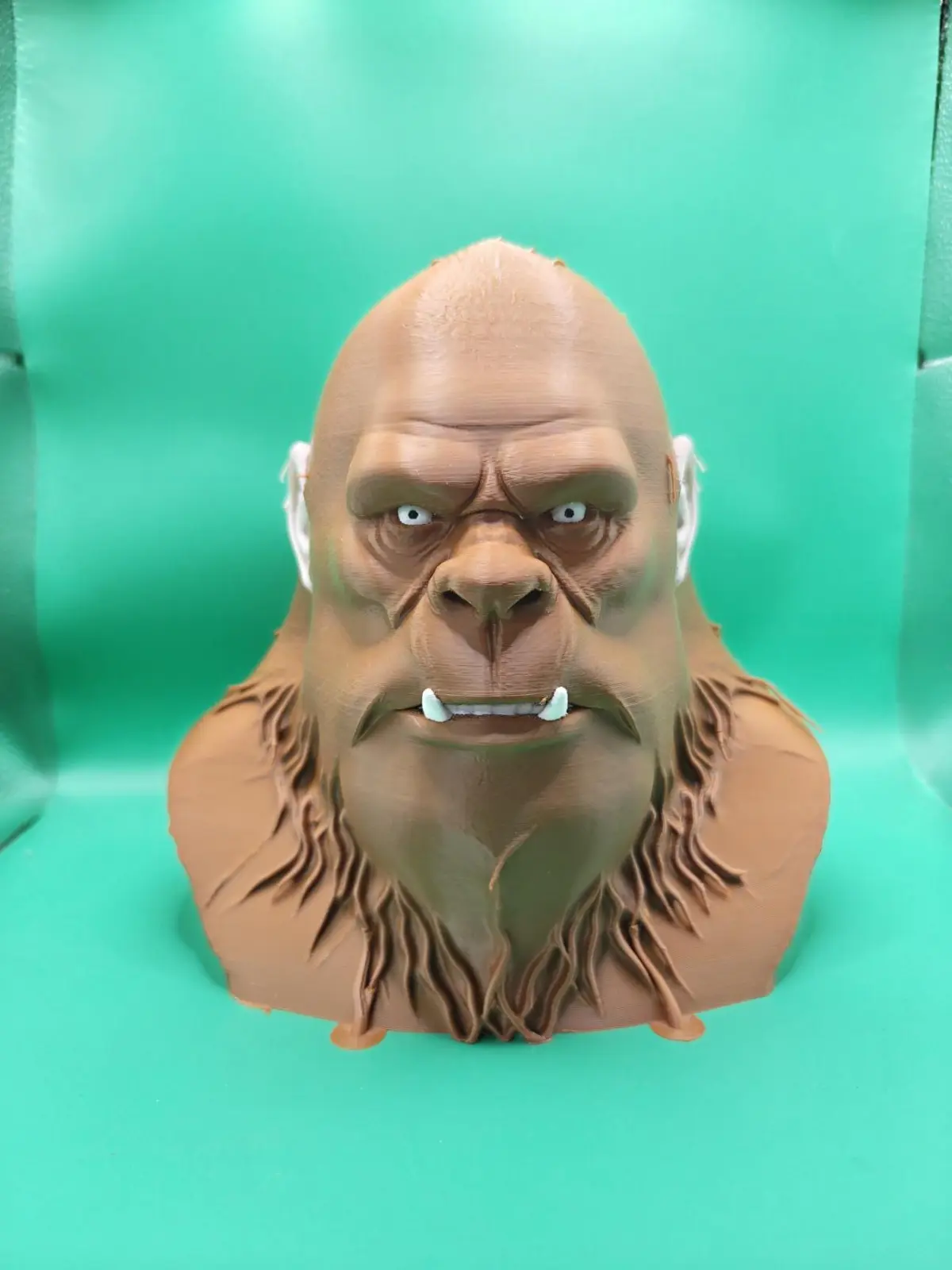 3D Printed Bigfoot Bust | Sasquatch Head Sculpture, Cryptid Decor