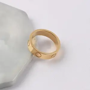 Waterproof Love Brand Ring Non Tarnish Waterproof Stainless Steel Gold Plated Love Finger Rings Women