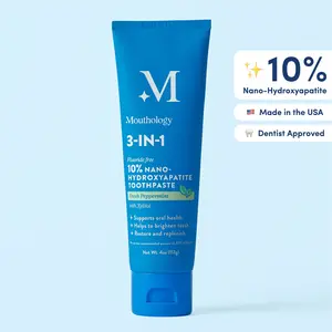 Mouthology 10% Nano-Hydroxyapatite Toothpaste | Fluoride-Free Enamel Care, Fresh Mint, Made in USA, Gentle Formula, Safe For All