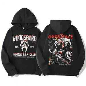 Ghostface Hoodie, Sweatshirt, T-Shirt, Women Horror Scary Merch, Halloween Horror Characters Hoodie, Men Halloween Scary Pullover Sweatshirt, Menswear & Womenswear