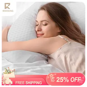 RIMIKING Premium Memory Foam Pillow, Premium Memory Foam Core, Ventilated Design, Removable & Washable Cover, Suitable for All Sleeping Positions, Standard Size & Lightweight,MBZ-C01-STD