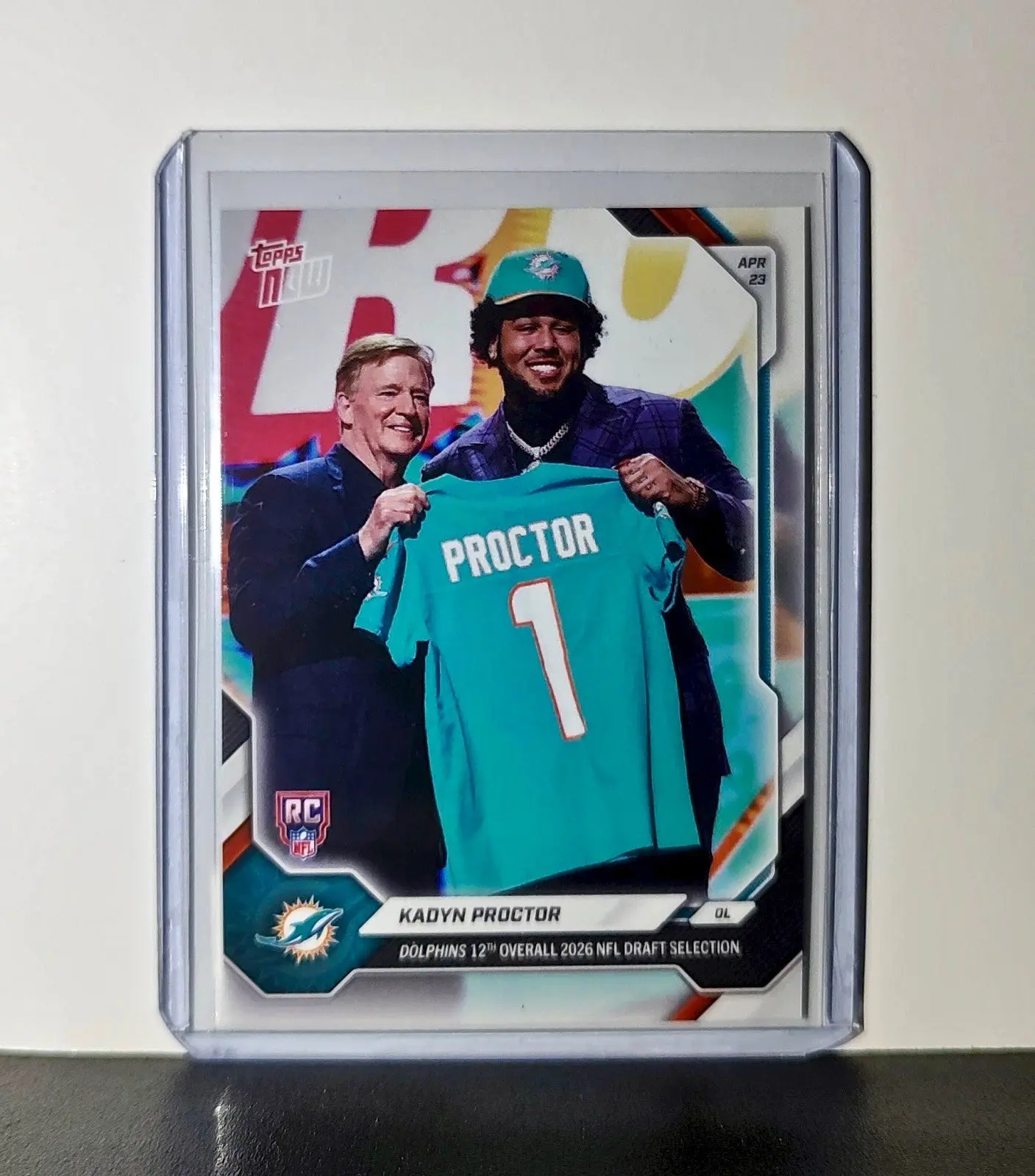 Kadyn Proctor Rookie 2026 Topps Now Draft Night #KPRO Card Miami Dolphins