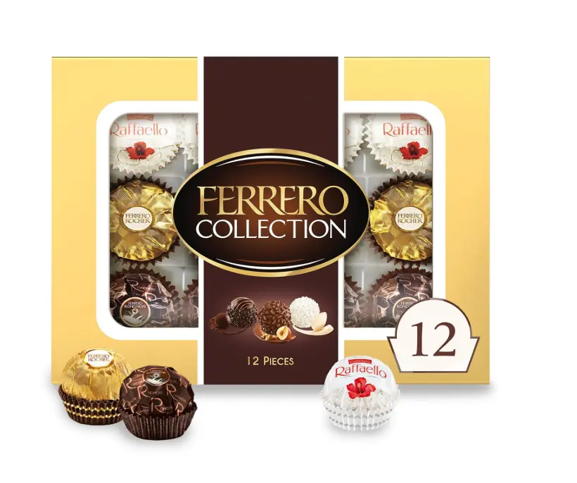 Ferrero Collection, 12 Count, Premium Gourmet Assorted Hazelnut Milk Chocolate, Dark Chocolate and Coconut, 4.6 oz