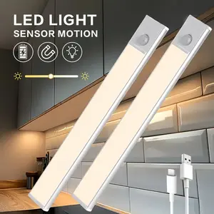 2-Pack LED Induction Cabinet Light, Wireless Magnetic USB Charging, Kitchen Night Lamp, Closet Stairs Cupboard Lighting, Home Decor Light, Modern Night Lights