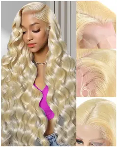 613 13x4 Body Wave & Straight Lace Front Wig Human Hair Wig Human Hair 180% Density 613 HD Lace Frontal Wig Blonde Lace Front Wigs Human Hair