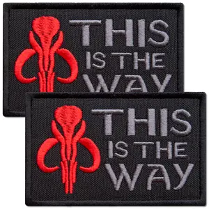 Bluyellow 2Pcs This is the Way Patch, Embroidered Tactical Patches for Military Backpack, Tactical Vest, Military Helmet, Dog Vest Harness, Warrior Code Hook and Loop Morale Patch, 2x3"