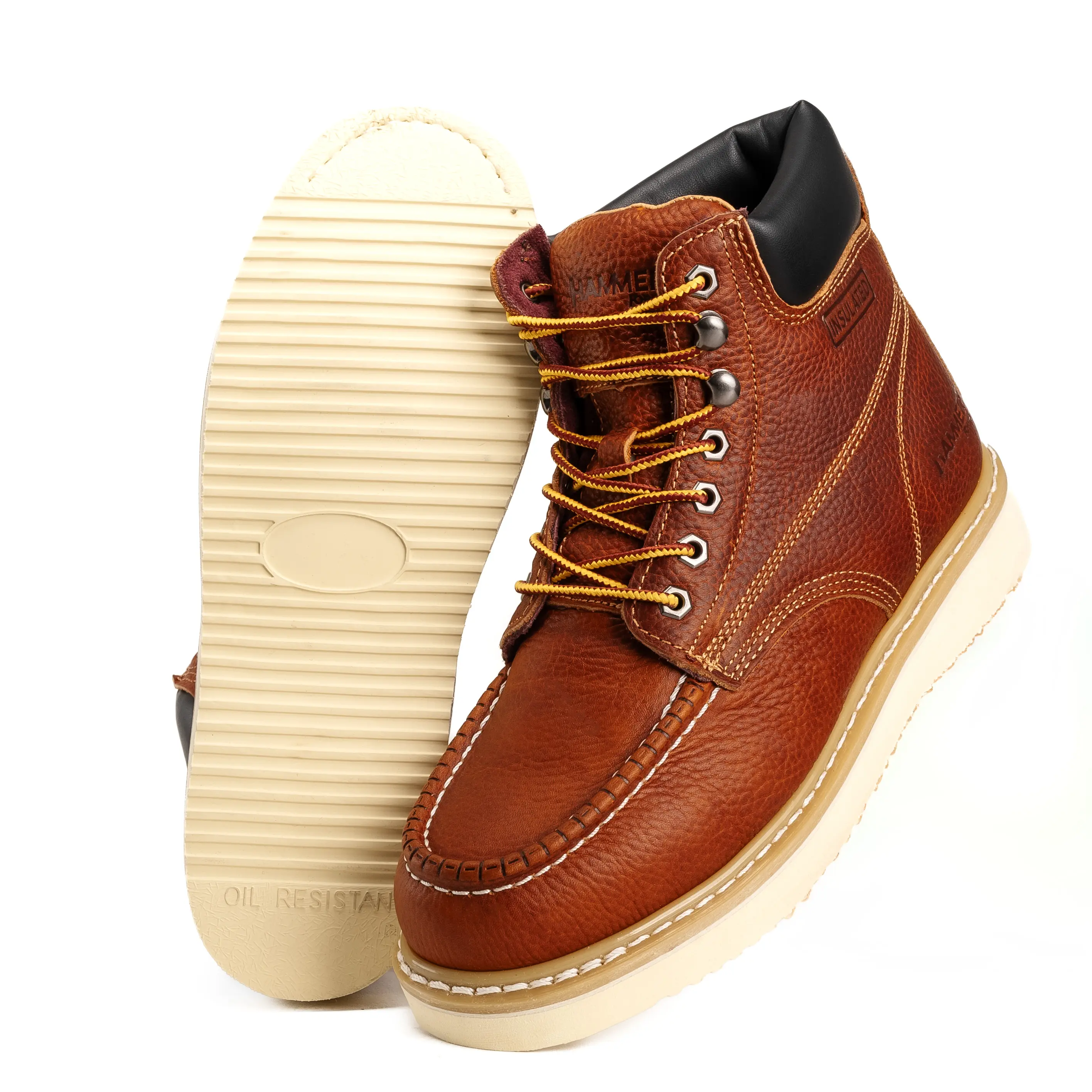 HM345 Hunter Moc Toe Work Boot Full Grain Leather Oil and Water Resistant