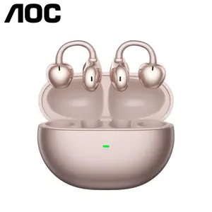 AOC ACD2544 Clip-On Wireless Headphones with 2025 Bluetooth 6.0 for Faster, Stable Connection & Low Power Use, Panoramic Stereo Sound, HD Audio, Ergonomic Design, Comfortable Fit, Life-Level Waterproof & Sweatproof Multifunctional Earbuds Electronic