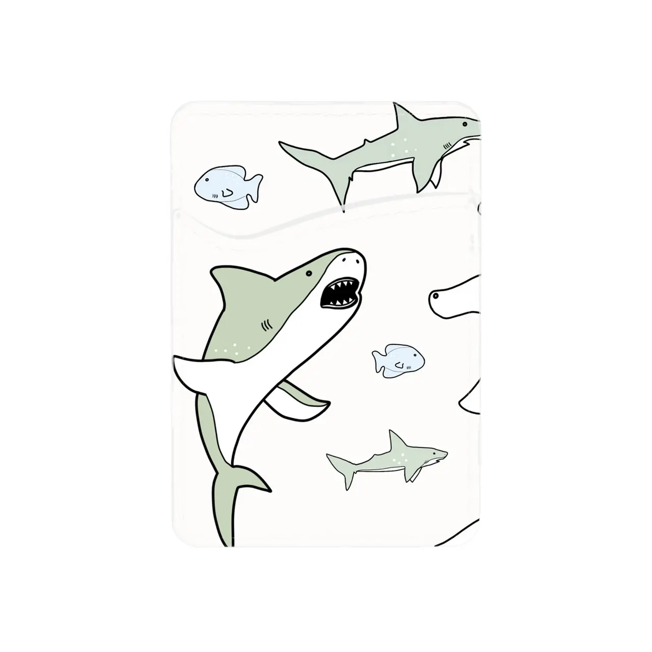 abbyrose Sharks & Minnows Adhesive Card Holder White