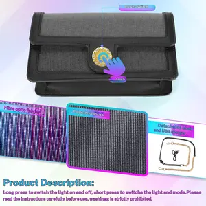 LUMISONATA Light Up Rave Bag with Seven Colors & Four Flash Modes, Touchable Adjustable Straps, Detachable Chain, USB Charging, Perfect for Parties, Clubs, Festivals, Women's Fashionable Rave Bag