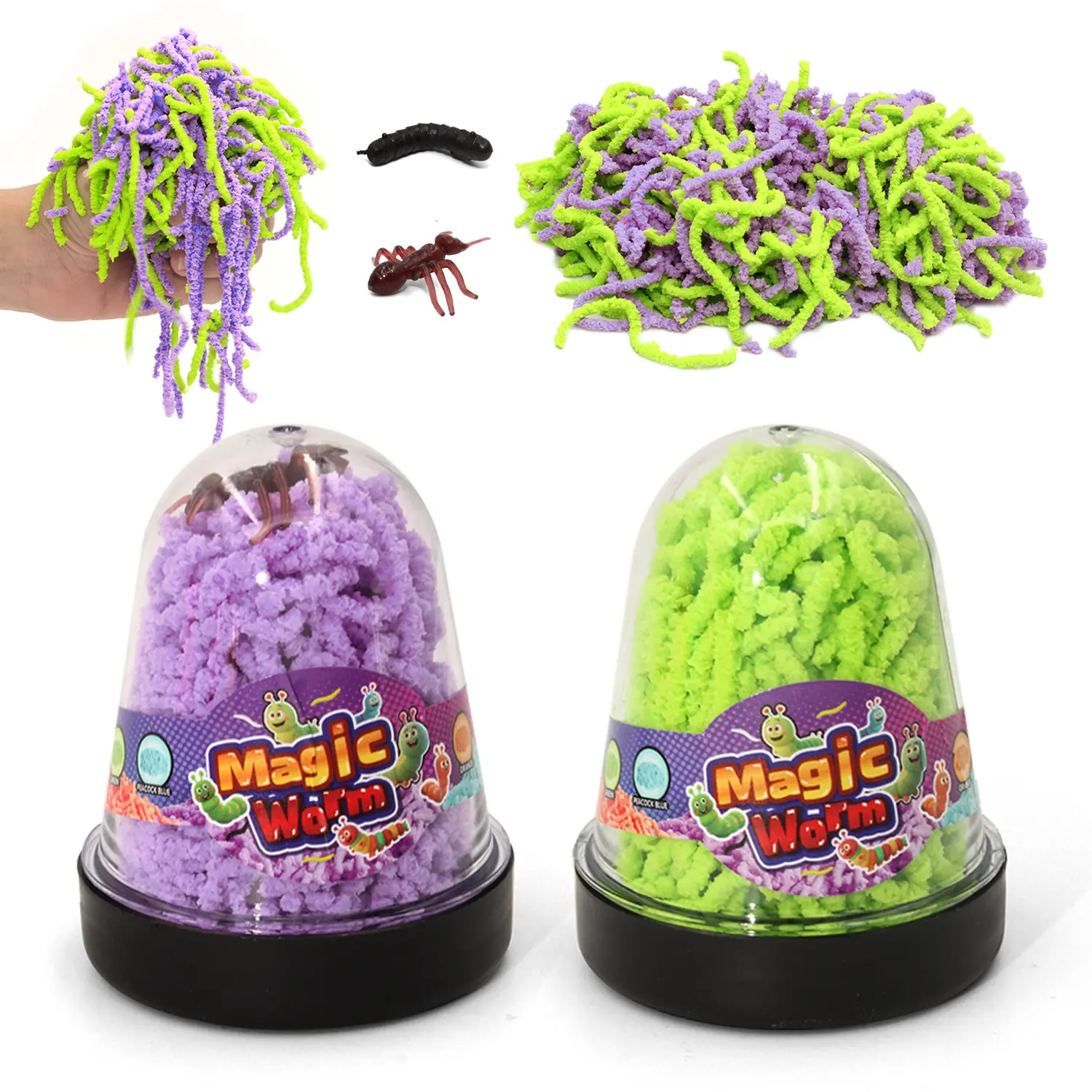 Stretchy Worm Fidget Toys, 2 Pack Squishy Fidget Toy for Teens & Adults, Super Stretchy Stress Relief Sensory Toys, Christmas Stocking Stuffers, Classroom Prize Box, Goodie Bag Fillers
