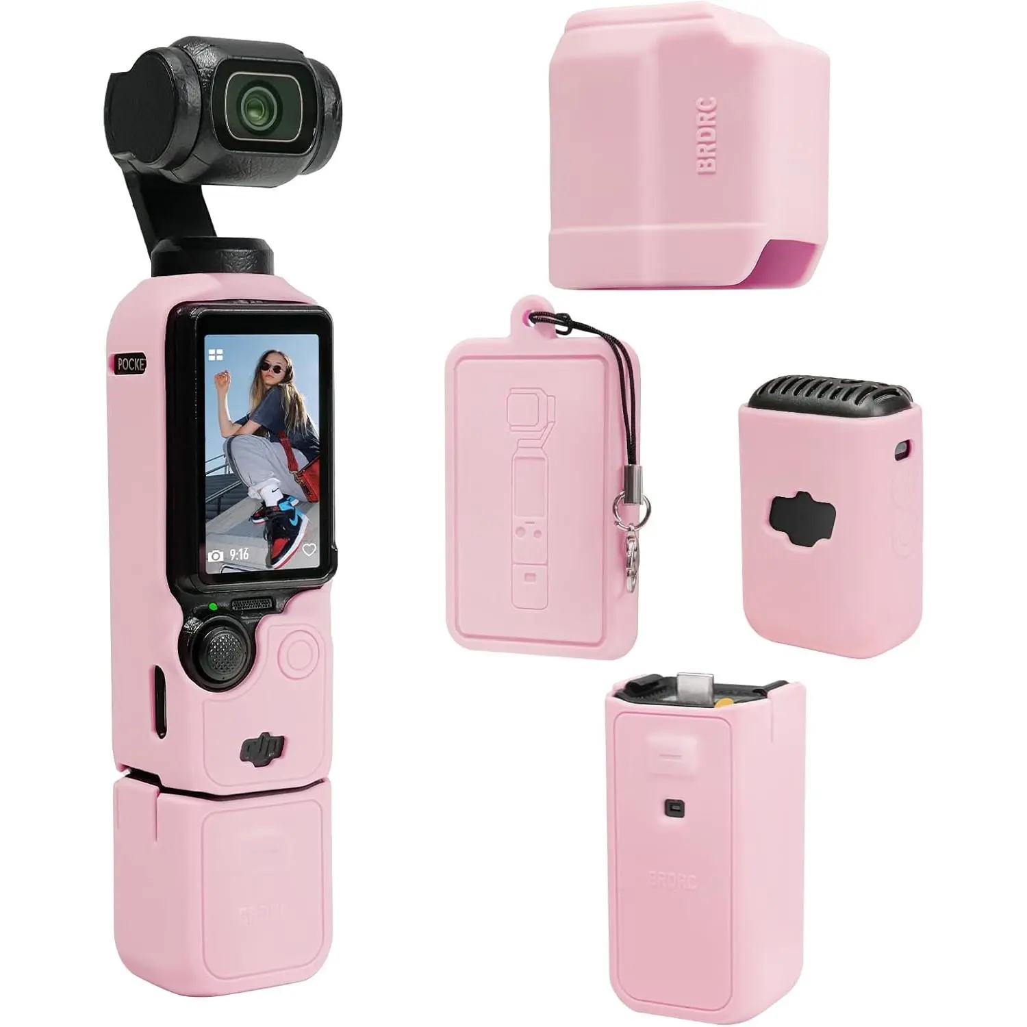 Pocket 3 Case, Soft  Protective Case Compatible with DJI  Pocket 3 Creator Combo, Lightweight creen Protector Grip Cover Accessories - Pink