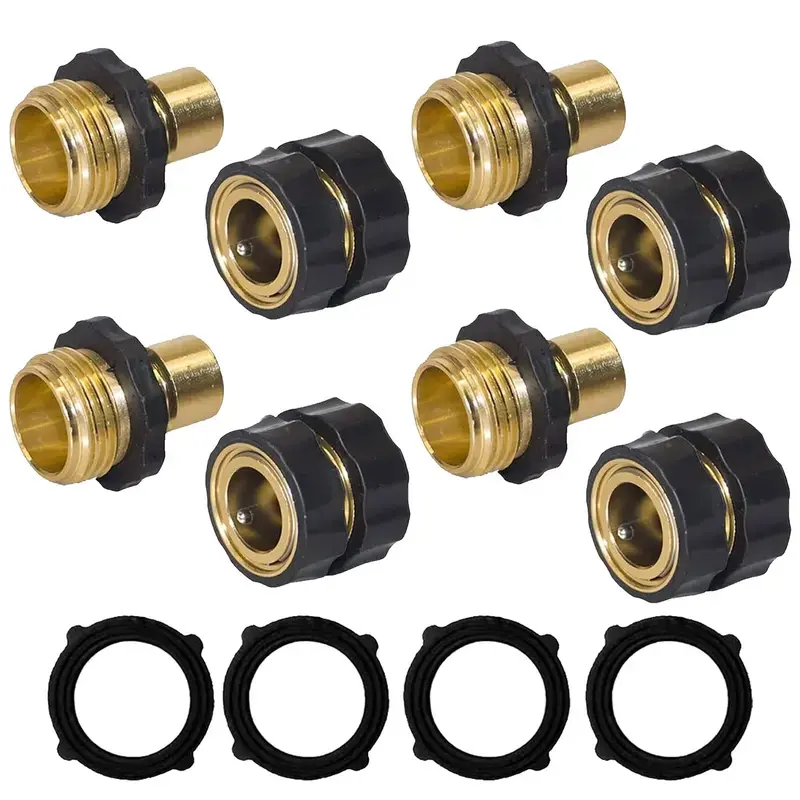 3/4-Inch Garden Water Connectors Male/Female Set, Outdoor Garden Accessories for Quick Hose Coupling, Home Improvement Watering & Irrigation Tool