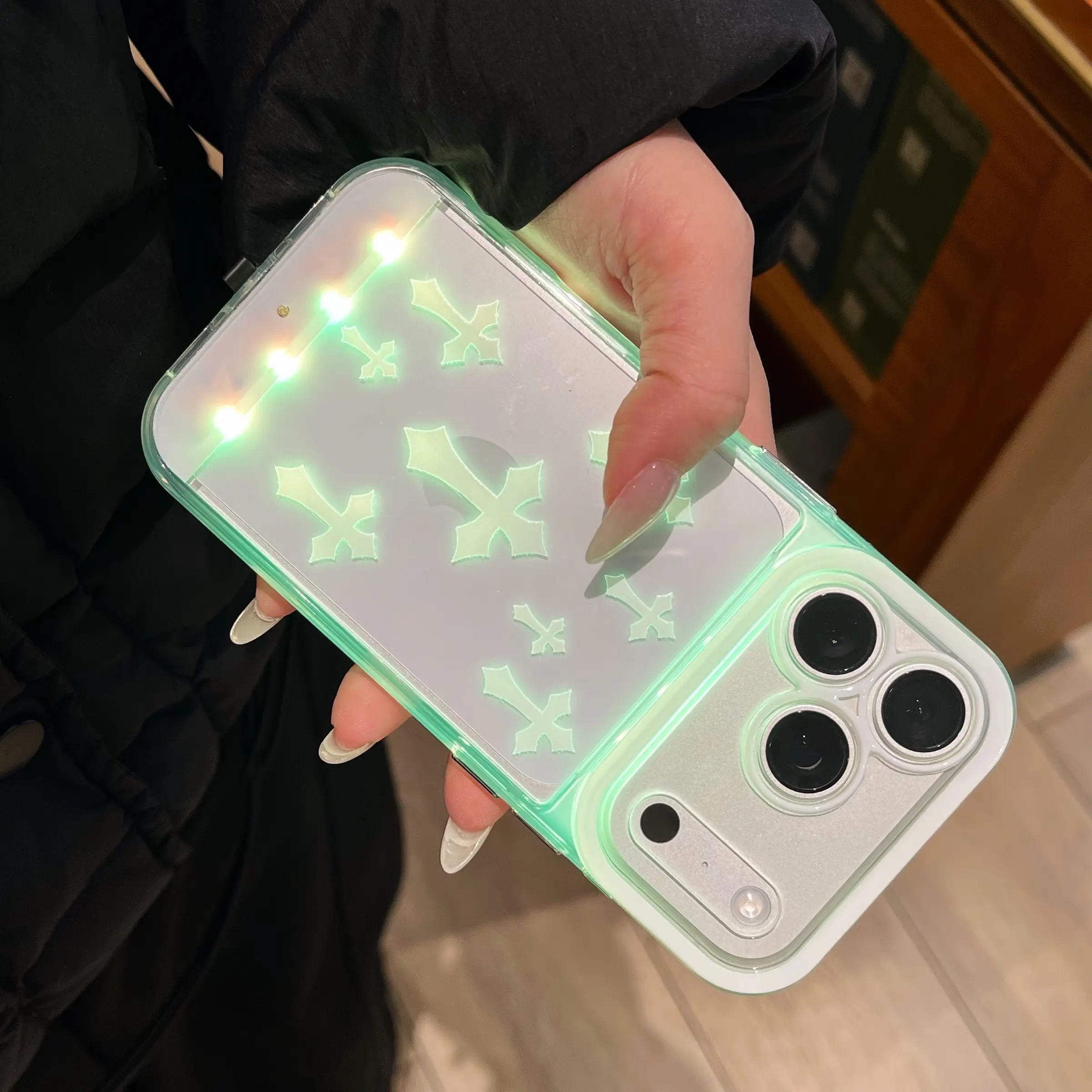 Cross Voice-Controlled LED Light Phone Case, Unique LED Calling Light  Design, Couple Style, Fits iPhone 17 16 15 14 13 12 11 Pro Max - TikTok Shop