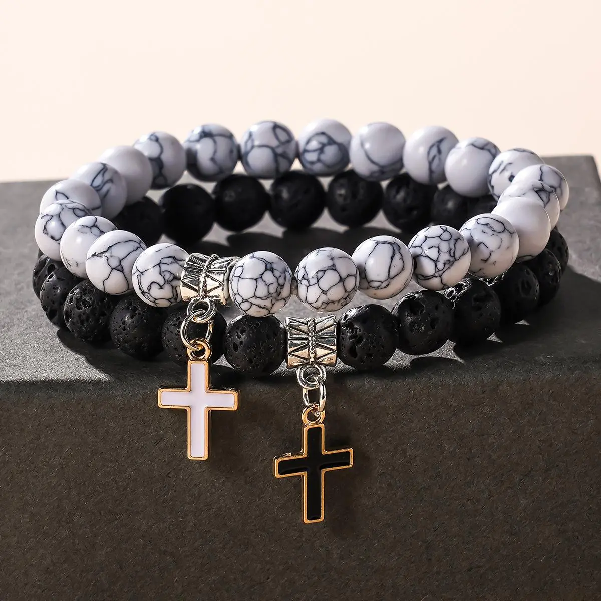 2pcs Matching Cross Couples Bracelets For Women Men Bf And Gf Boyfriend Girlfriend Jewellery