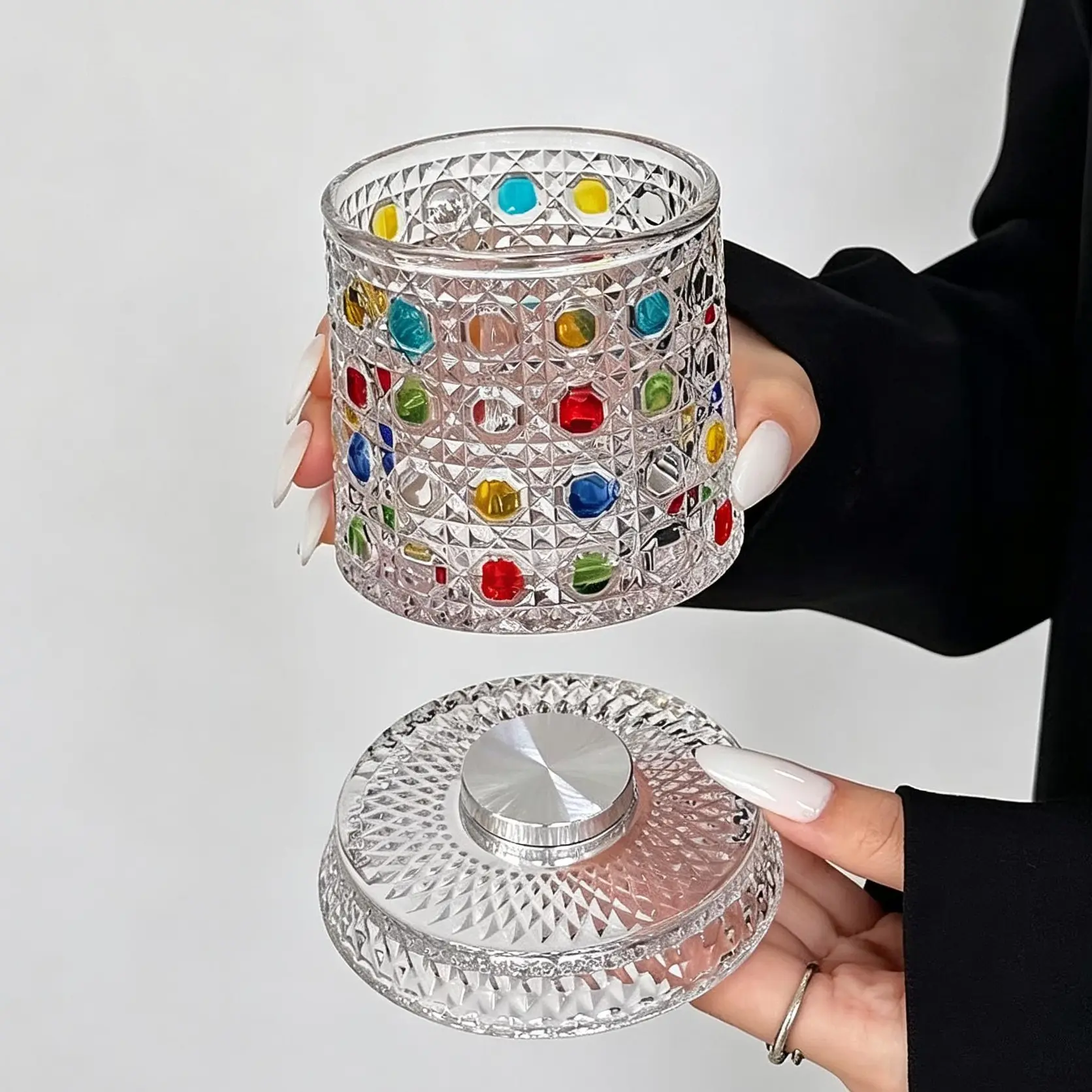 Luxury 360° Spinning Crystal Glass Tumbler  Cup with Star Diamond Hand-Painted Embossed Rotating Whiskey GlassTumbler with Presglowing sure Relief Function European Design for Scotch Bourbon Cocktails Ideal Gift for Home Bars  Drinkware Bottles Mug