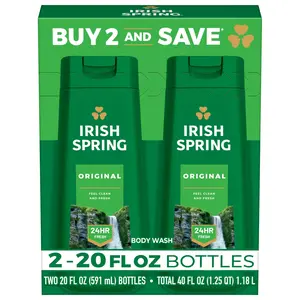 Irish Spring Mens Body Wash, Body Wash for Men, All Skin Types, Original Scent, 20 Fl Oz Bottle, 2 Pack Colgate-Palmolive Company
