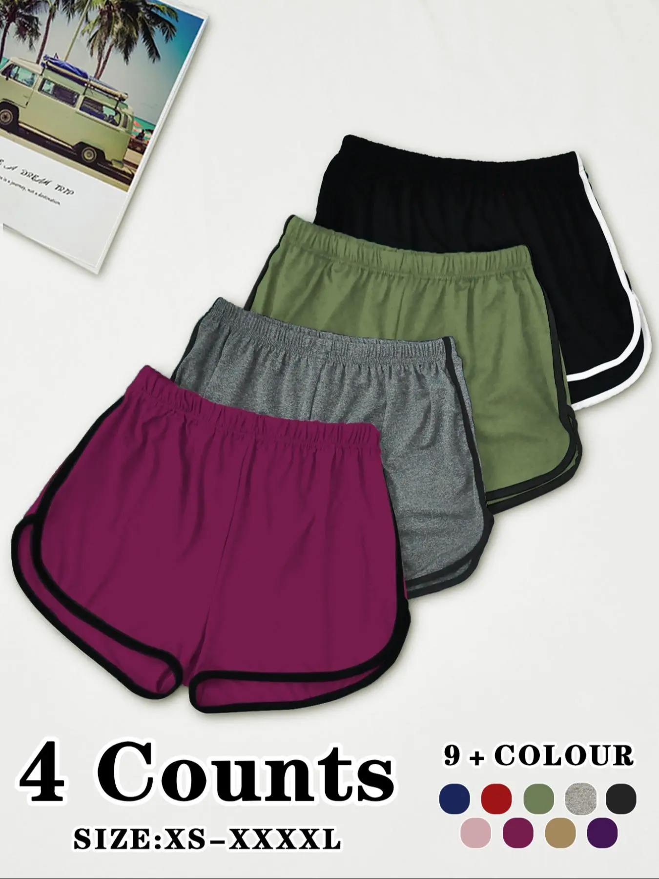 Women's Contrast Binding Elastic Waist Sleep Shorts Nightwear, Soft Comfy Breathable Shorts for All Seasons, Comfy Loungewear for Women, Womenswear, Pjs, Ladies Loungewear
