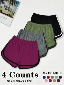 Women's Contrast Binding Elastic Waist Sleep Shorts, Soft Comfy Breathable Shorts for All Seasons, Comfy Loungewear for Women, Womenswear