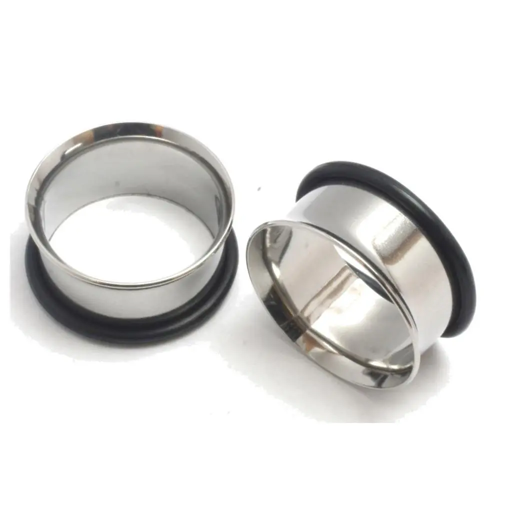 Pair of Single Flare 316L Surgical Steel Ear Stretching Tunnels Gauges Plugs 28mm 32mm 35mm 38mm 42mm huge big size oversized lightweight