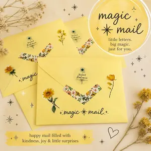 Rooted Radiance Magic Mail Monthly Self-Care Envelope - Reflection, Inspiration Content for Personal Well-Being