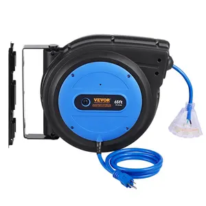 VEVOR Retractable Extension Cord Reel Power Cord Reel 65FT 12AWG/3C SJTOW
