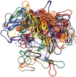 100Pcs Random Color Metal Gourd Pins Safety Bulb Pin Pear Shaped Pins for Knitting Stitch Markers, Sewing Clothing DIY Craft Making Safety Pins