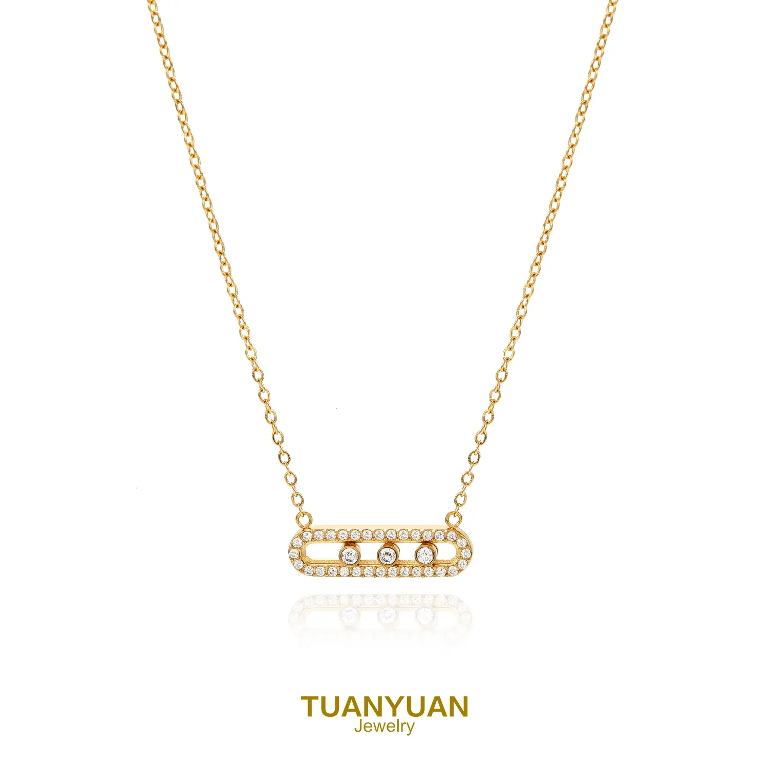 Women's Minimalist Gold Orbit Clavicular Necklace - Adjustable 3-Stone Exquisite Trendy Floating Pendant, Dainty Stacking Necklace, Gold Accessories Costume Jewelry